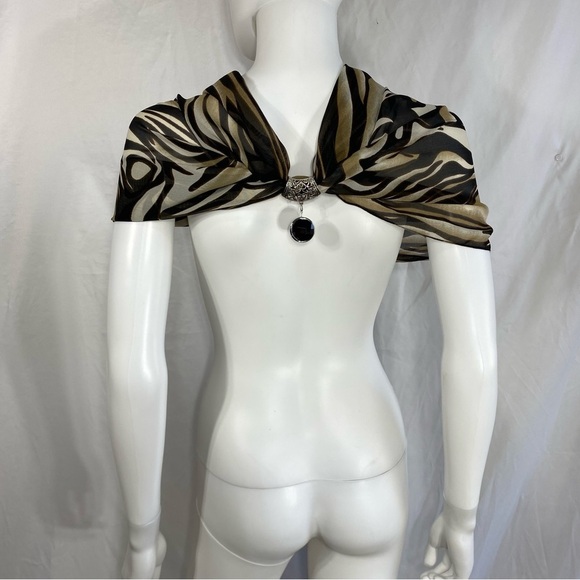 Versatile Crystal Embellished Shoulder Cover Wrap Scarf Shawl - Picture 4 of 4